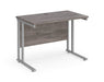 Maestro 25 - Straight 600mm Deep Desk - Silver Frame.