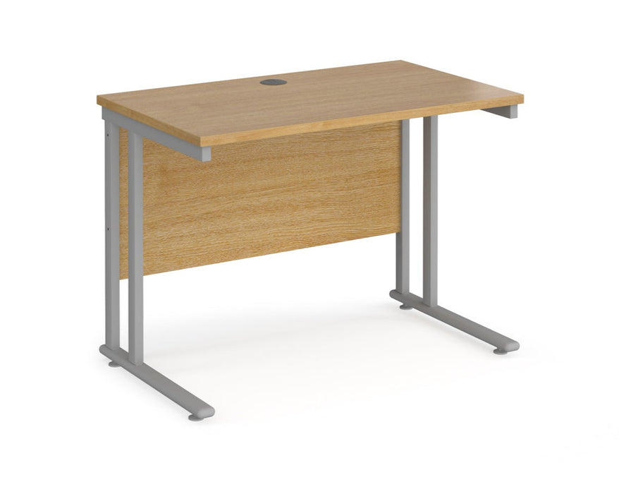 Maestro 25 - Straight 600mm Deep Desk - Silver Frame.