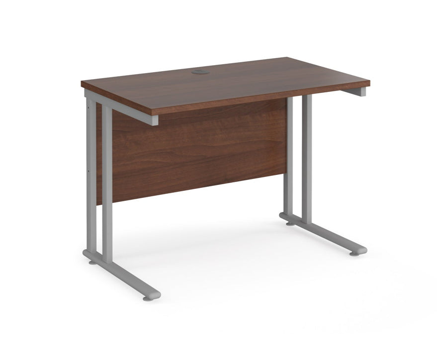 Maestro 25 - Straight 600mm Deep Desk - Silver Frame.