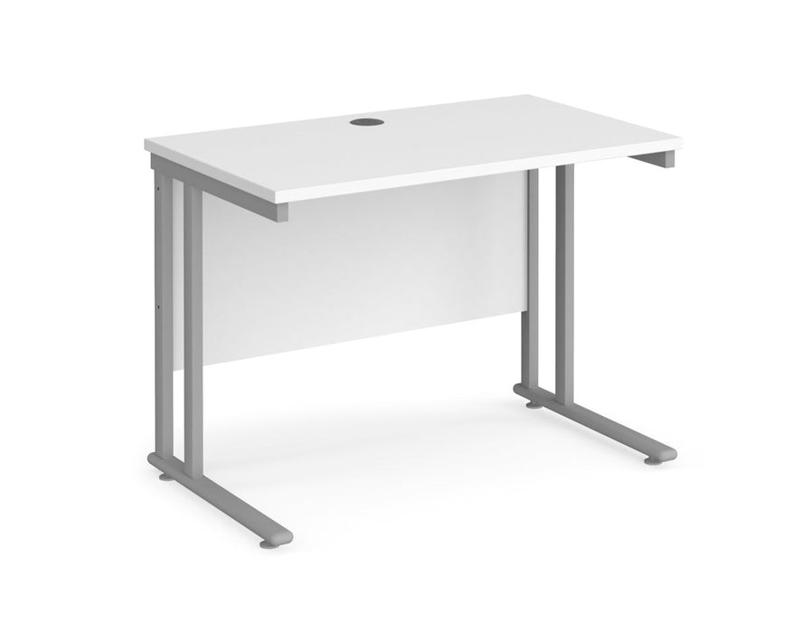 Maestro 25 - Straight 600mm Deep Desk - Silver Frame.