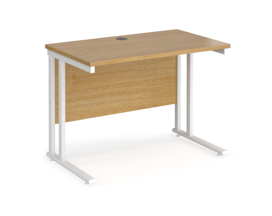 Maestro 25 - Straight 600mm Deep Desk - White Frame.