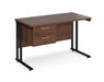 Maestro 25 - Straight Desk with 2 Drawer Pedestal - Black Frame.