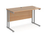 Maestro 25 - Straight 600mm Deep Desk - Silver Frame.