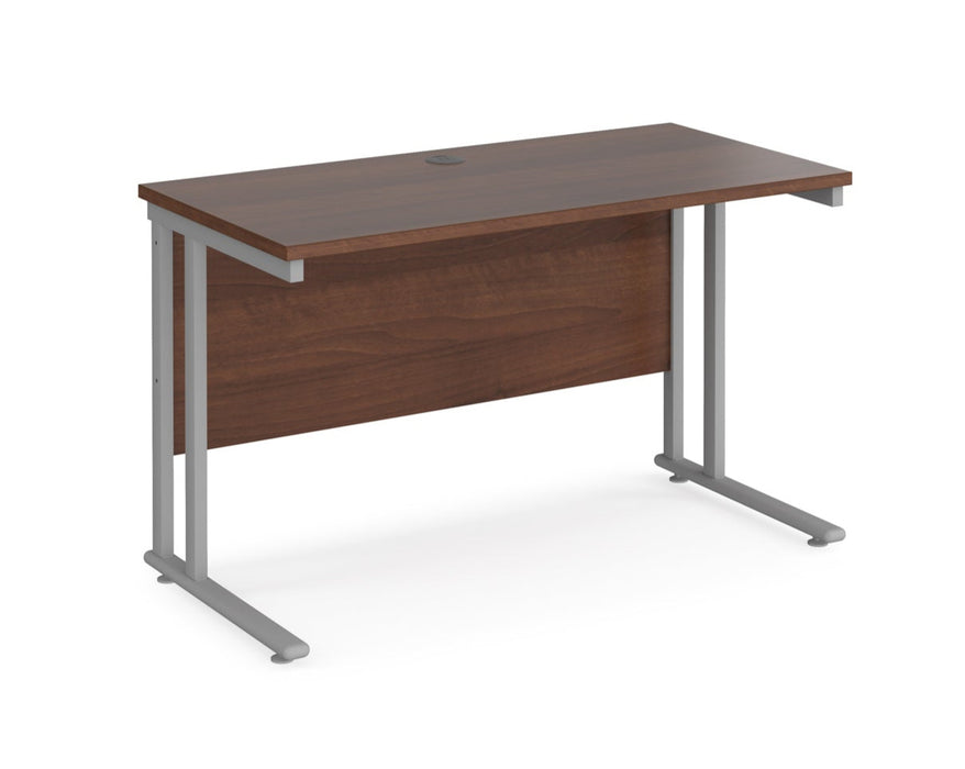 Maestro 25 - Straight 600mm Deep Desk - Silver Frame.