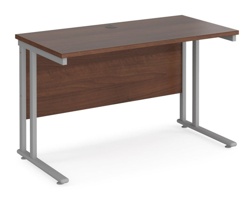 Maestro 25 - Straight 600mm Deep Desk - Silver Frame.