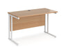 Maestro 25 - Straight 600mm Deep Desk - White Frame.