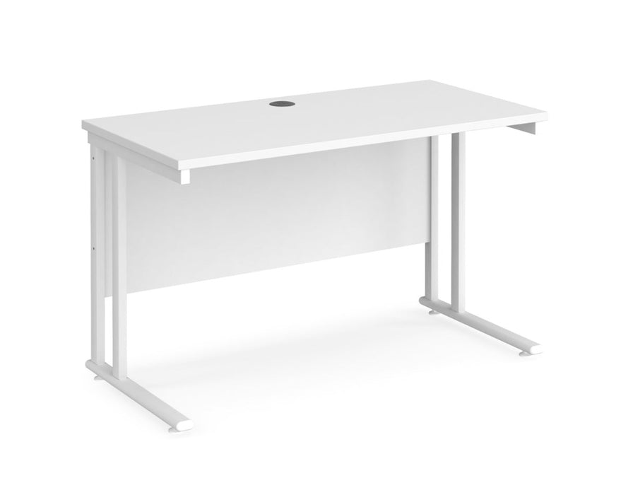 Maestro 25 - Straight 600mm Deep Desk - White Frame.