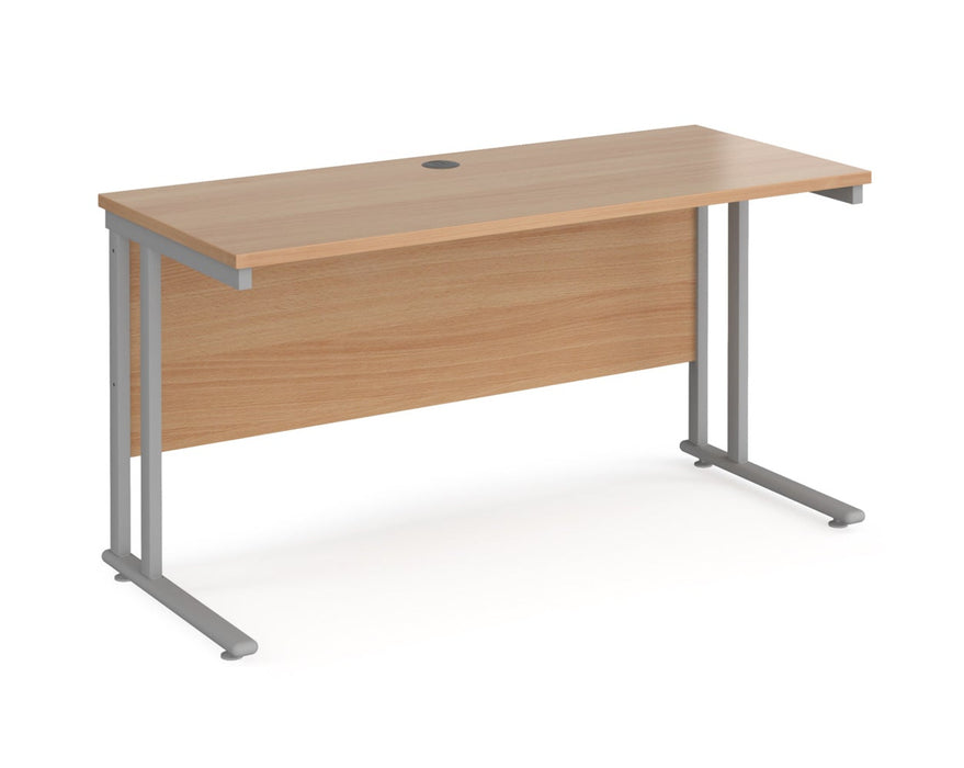 Maestro 25 - Straight 600mm Deep Desk - Silver Frame.