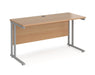 Maestro 25 - Straight 600mm Deep Desk - Silver Frame.