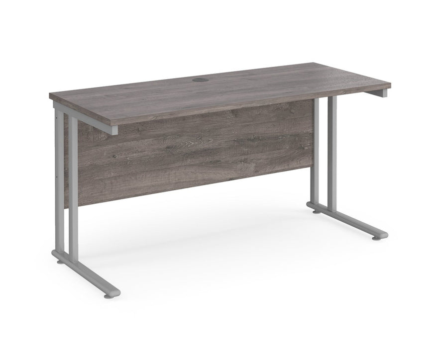 Maestro 25 - Straight 600mm Deep Desk - Silver Frame.