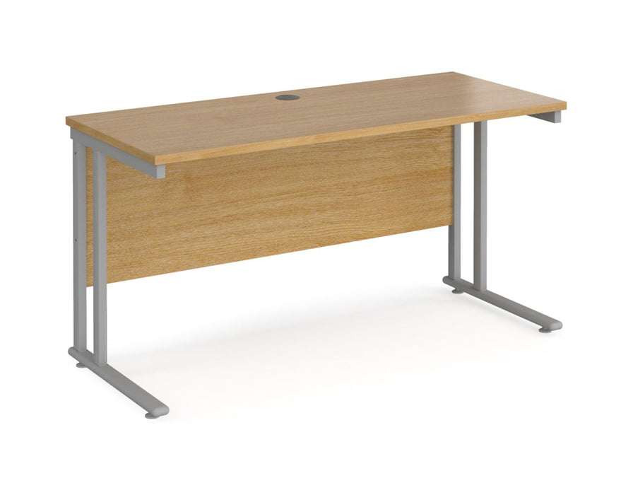 Maestro 25 - Straight 600mm Deep Desk - Silver Frame.