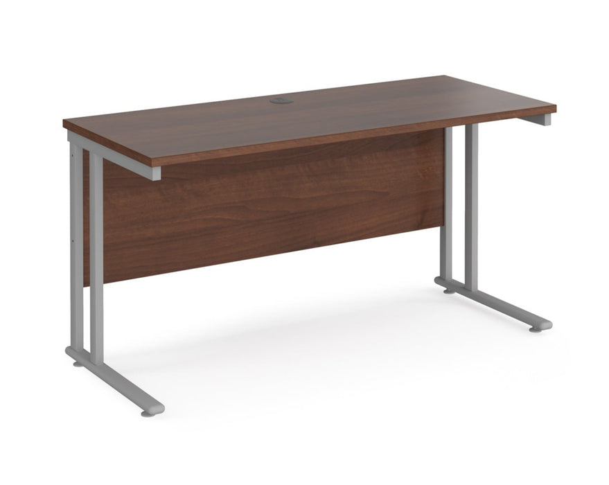 Maestro 25 - Straight 600mm Deep Desk - Silver Frame.