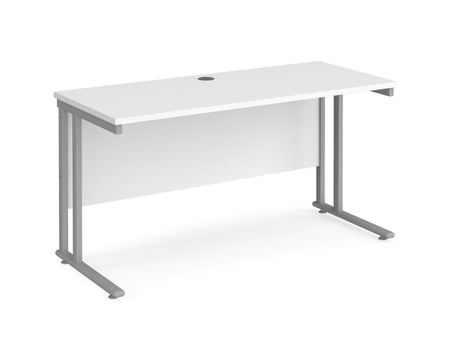 Maestro 25 - Straight 600mm Deep Desk - Silver Frame.