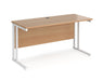 Maestro 25 - Straight 600mm Deep Desk - White Frame.