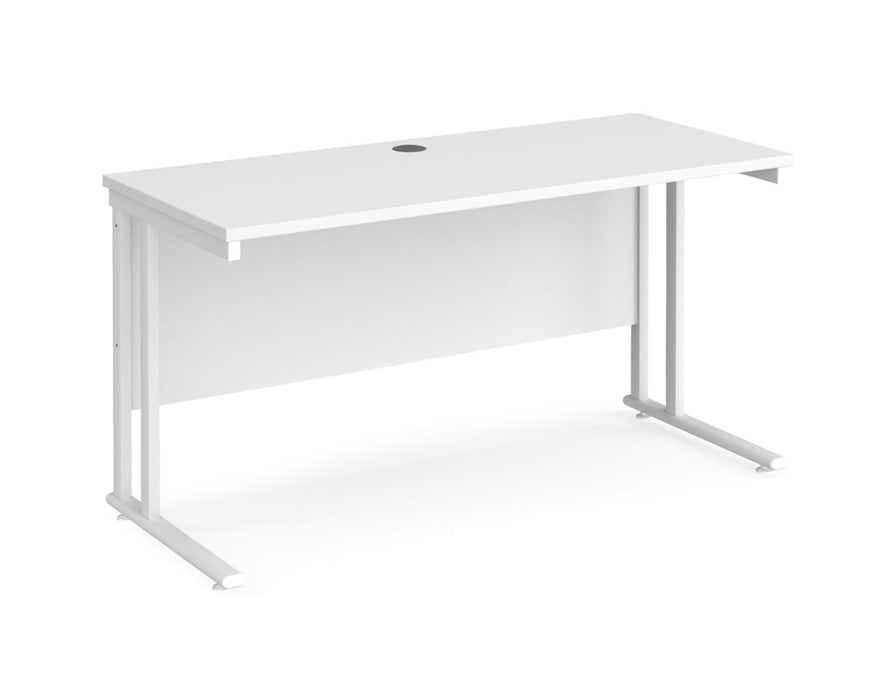 Maestro 25 - Straight 600mm Deep Desk - White Frame.