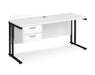 Maestro 25 - Straight Desk with 2 Drawer Pedestal - Black Frame.