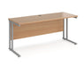 Maestro 25 - Straight 600mm Deep Desk - Silver Frame.