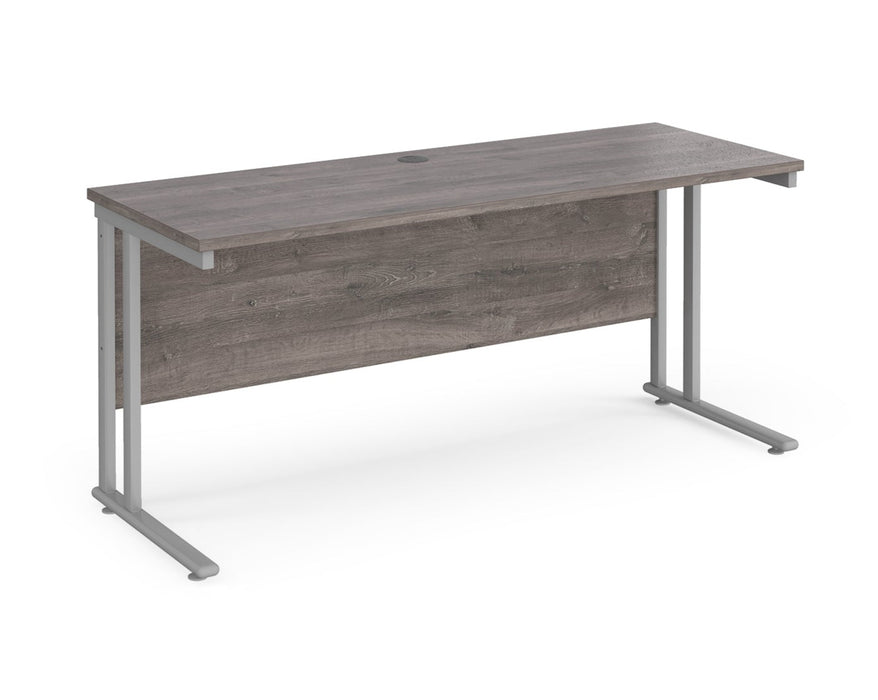 Maestro 25 - Straight 600mm Deep Desk - Silver Frame.