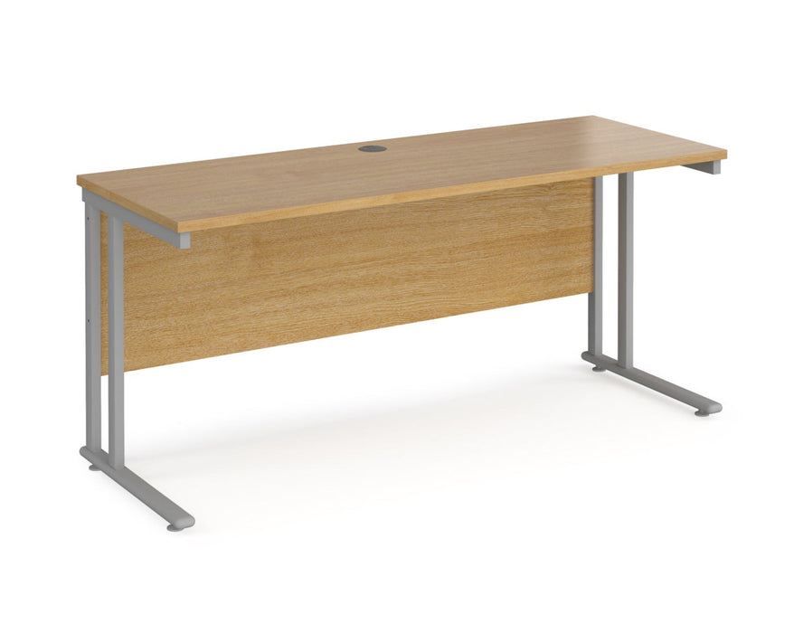 Maestro 25 - Straight 600mm Deep Desk - Silver Frame.