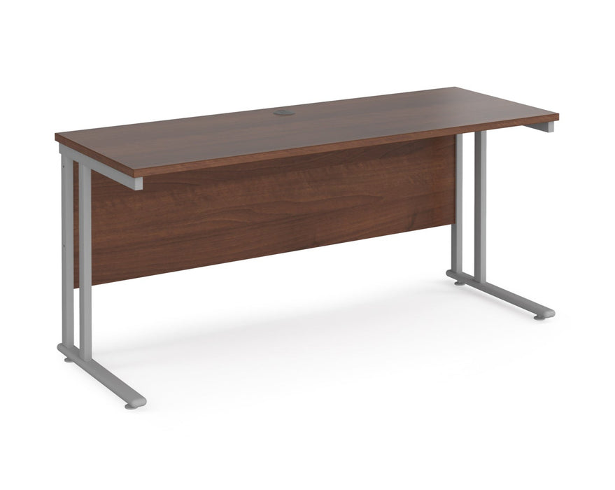 Maestro 25 - Straight 600mm Deep Desk - Silver Frame.