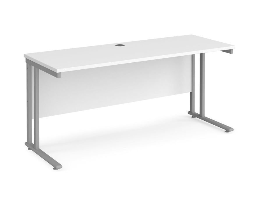 Maestro 25 - Straight 600mm Deep Desk - Silver Frame.