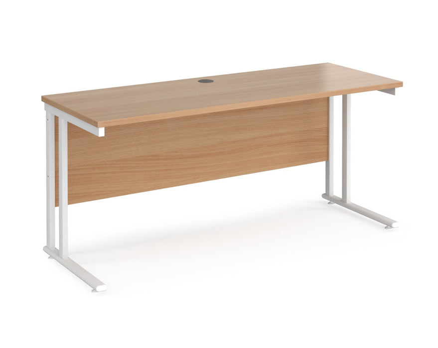 Maestro 25 - Straight 600mm Deep Desk - White Frame.