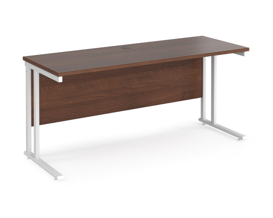 Maestro 25 - Straight 600mm Deep Desk - White Frame.