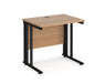 Maestro 25 - Straight Desk - Black Cable Managed Leg Frame.