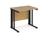 Maestro 25 - Straight Desk - Black Cable Managed Leg Frame.