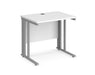 Maestro 25 - Straight Desk - Silver Cable Managed Leg Frame.