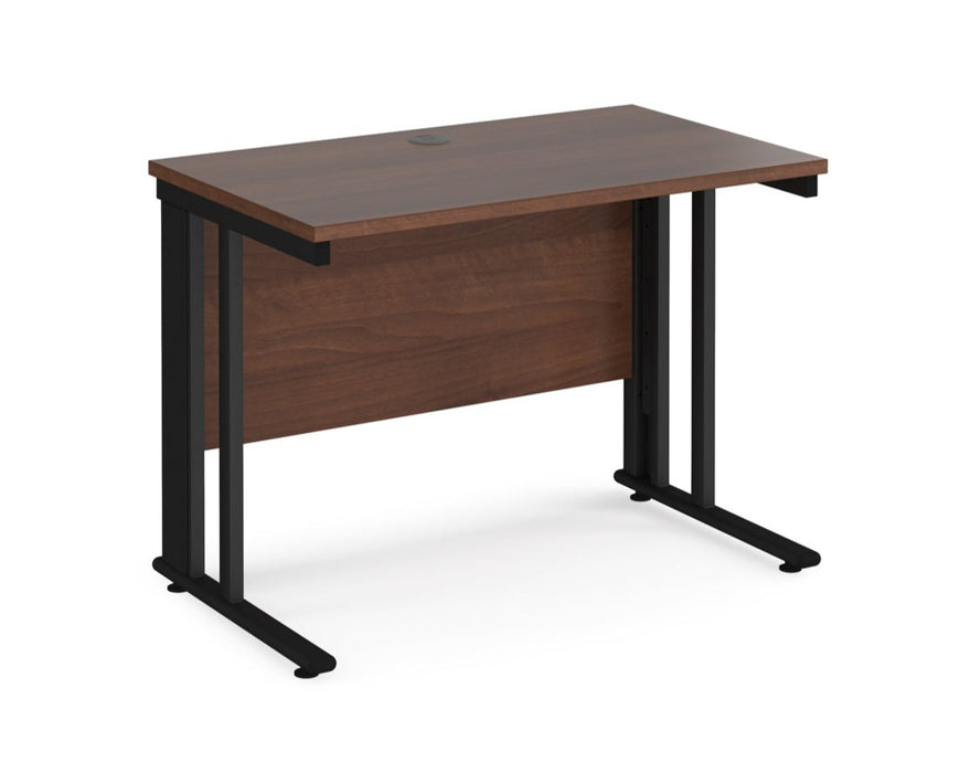 Maestro 25 - Straight Desk - Black Cable Managed Leg Frame.