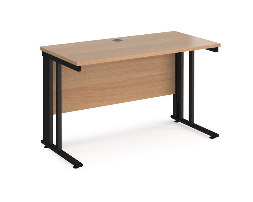 Maestro 25 - Straight Desk - Black Cable Managed Leg Frame.