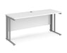 Maestro 25 - Straight Desk - Silver Cable Managed Leg Frame.