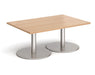 Monza - Rectangular Coffee Table - Brushed Steel Base.