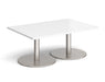 Monza - Rectangular Coffee Table - Brushed Steel Base.