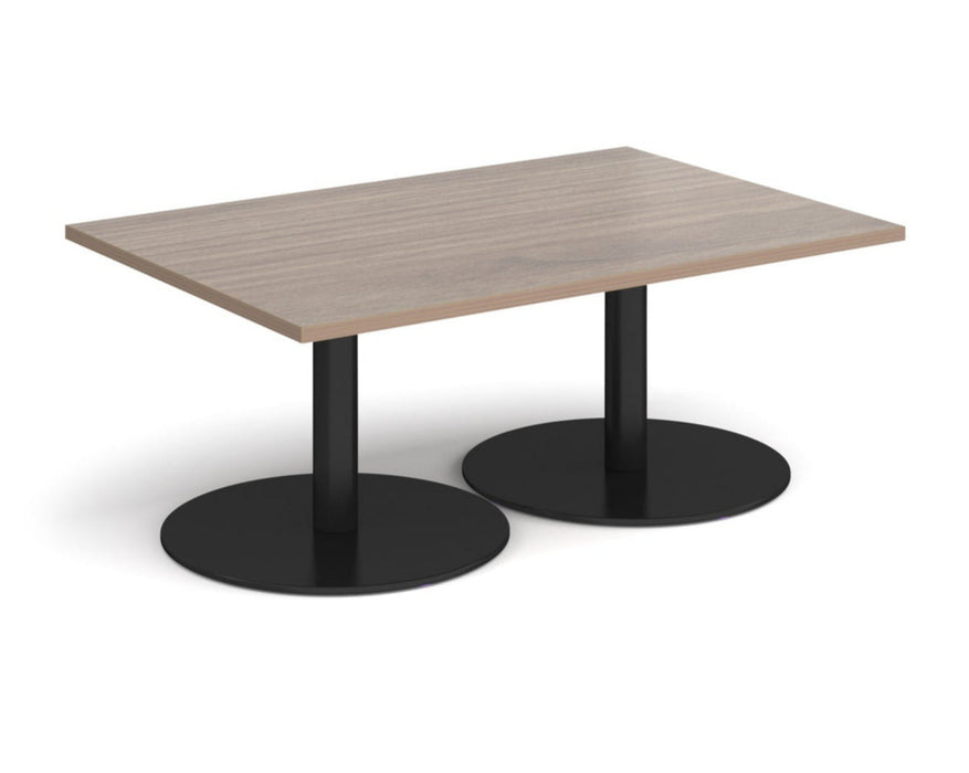 Monza - Rectangular Coffee Table with Flat Round Black Bases