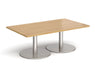 Monza - Rectangular Coffee Table - Brushed Steel Base.