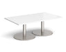 Monza - Rectangular Coffee Table - Brushed Steel Base.