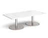 Monza - Rectangular Coffee Table - Brushed Steel Base.