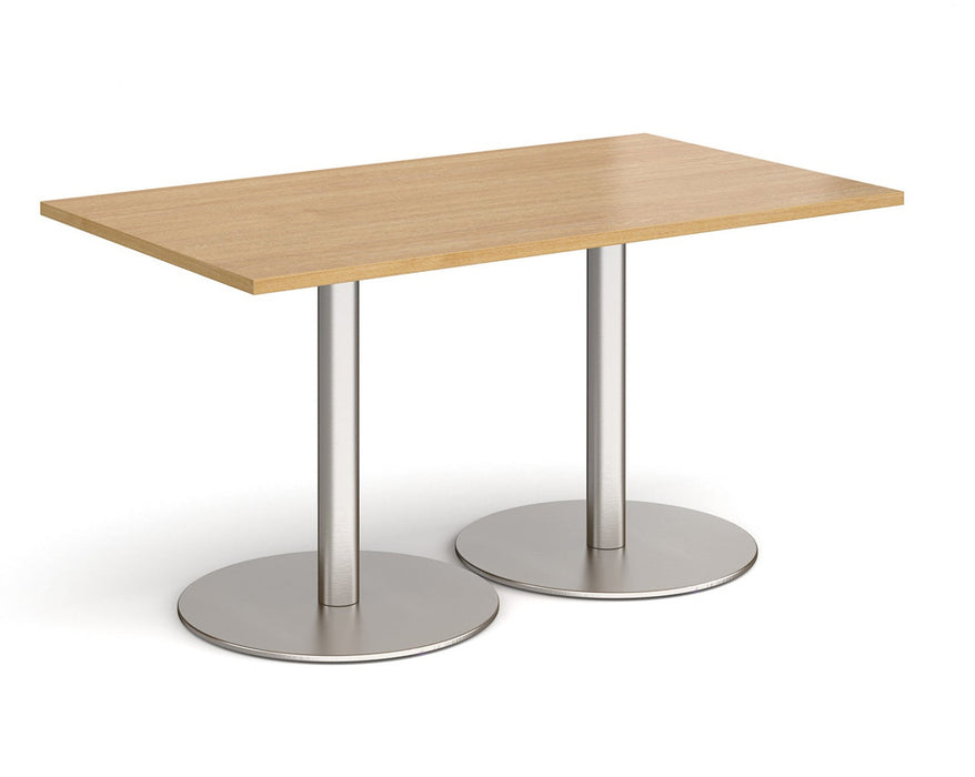 Monza rectangular dining table with flat round bases