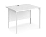 Maestro 25 - Straight Rectangular Desk - White H-frame Leg.