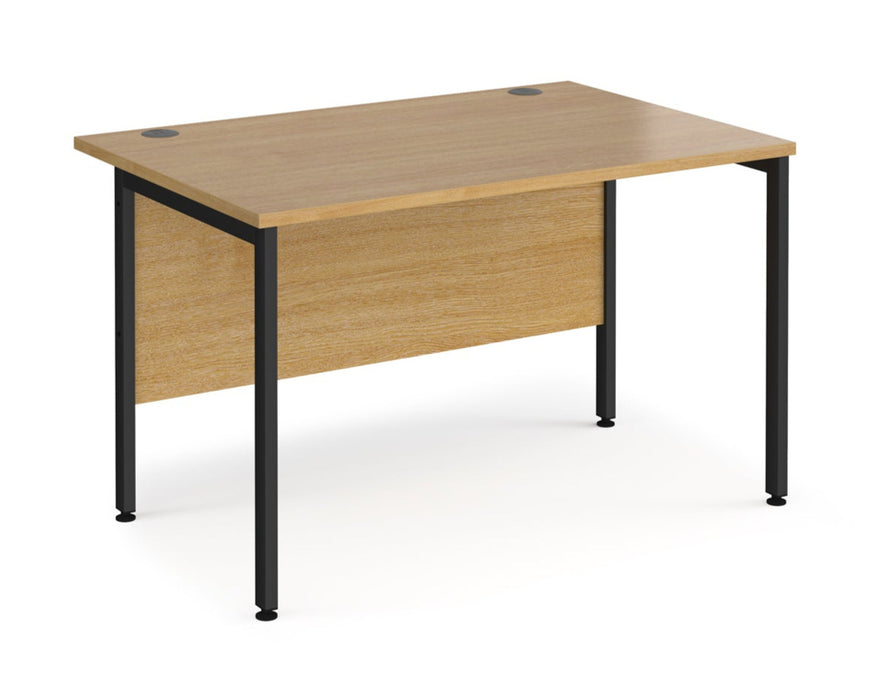 Maestro 25 - Straight Rectangular Desk - Black H-frame Leg.