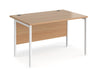 Maestro 25 - Straight Rectangular Desk - White H-frame Leg.