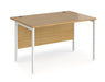 Maestro 25 - Straight Rectangular Desk - White H-frame Leg.