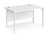 Maestro 25 - Straight Rectangular Desk - White H-frame Leg.