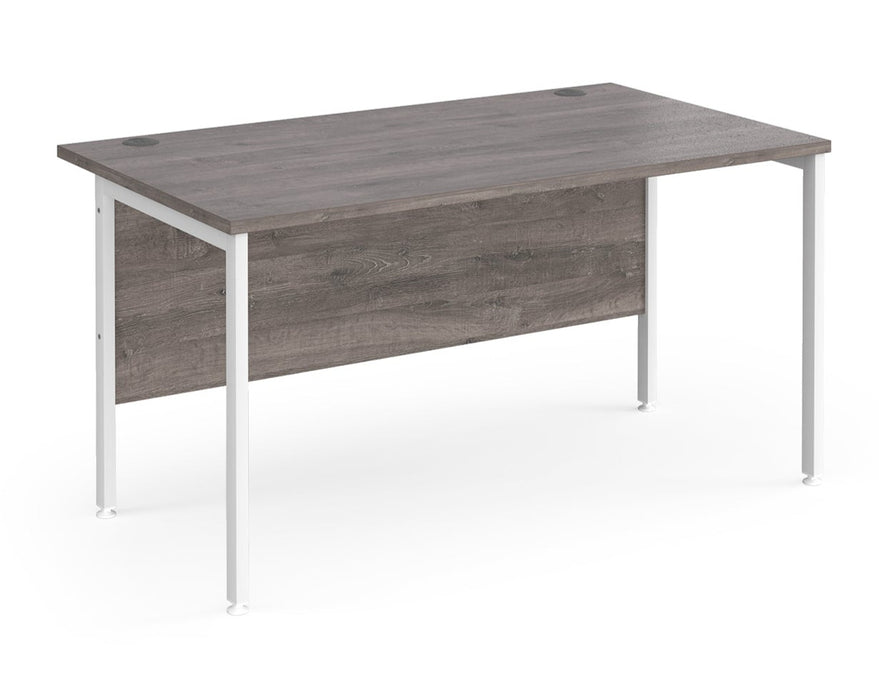 Maestro 25 - Straight Rectangular Desk - White H-frame Leg.