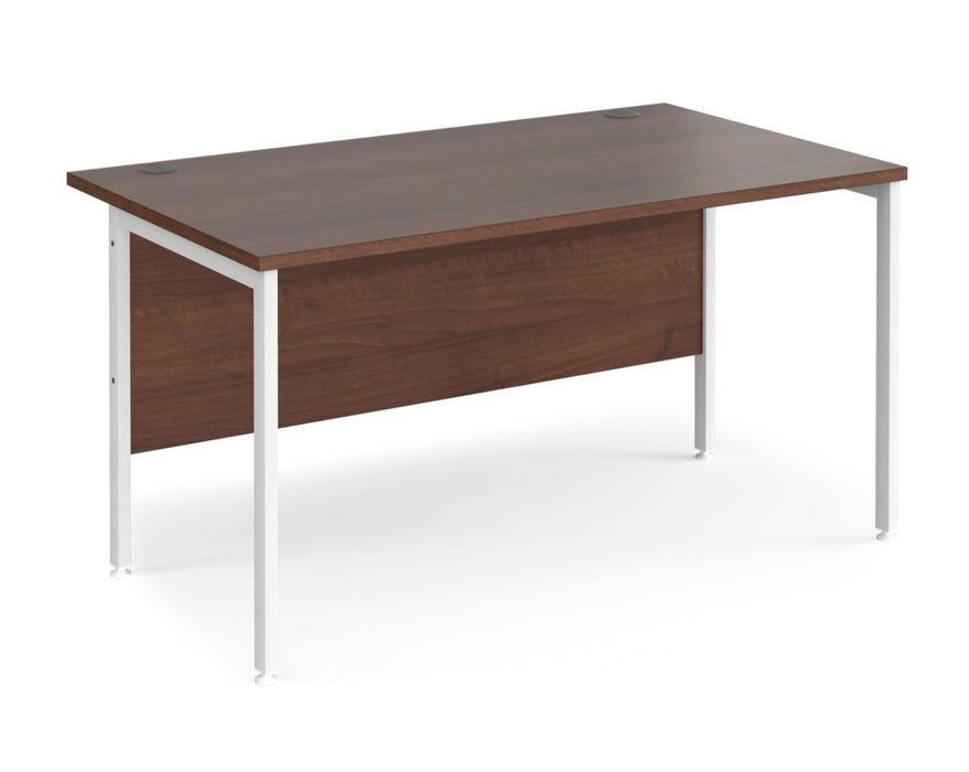 Maestro 25 - Straight Rectangular Desk - White H-frame Leg.