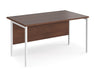 Maestro 25 - Straight Rectangular Desk - White H-frame Leg.