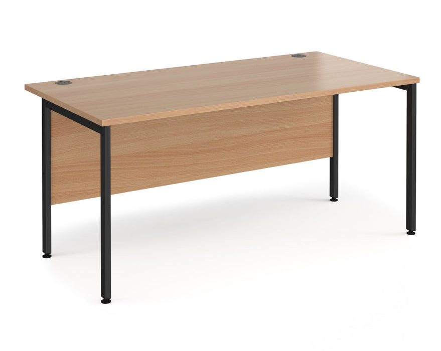 Maestro 25 - Straight Rectangular Desk - Black H-frame Leg.