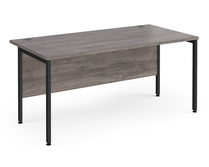 Maestro 25 - Straight Rectangular Desk - Black H-frame Leg.